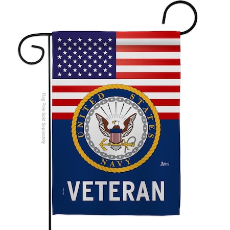 Americana Home & Garden G142614-BO 13 X 18.5 In. US Navy Veteran Garden Flag With Armed Forces Double-Sided Decorative Vertical Flags House Decoration